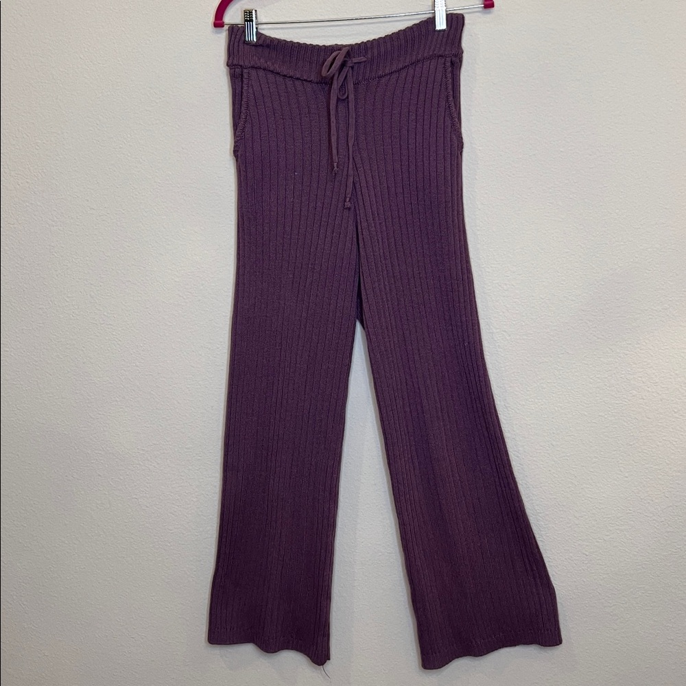 Verge Girl Wide Leg Purple Ribbed Pants - Small 💜